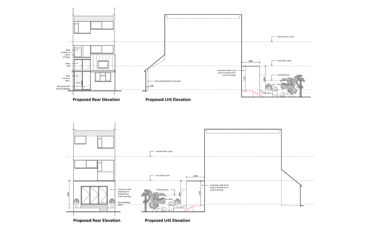 Residence at Streatham London Architectural Plans Elevations by Stella Kordista RIBA Architect