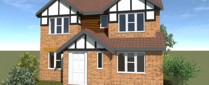 Residence in Bromley London-Loft Conversion and First Floor Extension-3D Modelling and Rendering Front Elevation Proposed-Designed by Stella Kordista RIBA and ARB Architect