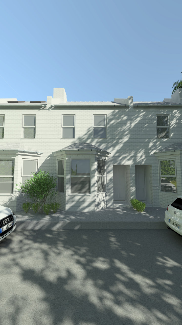 Residence in Teddington, London - 3D Modelling & Rendering of Front Elevation Existing view 2 - Designed by Stella Kordista RIBA and ARB Architect