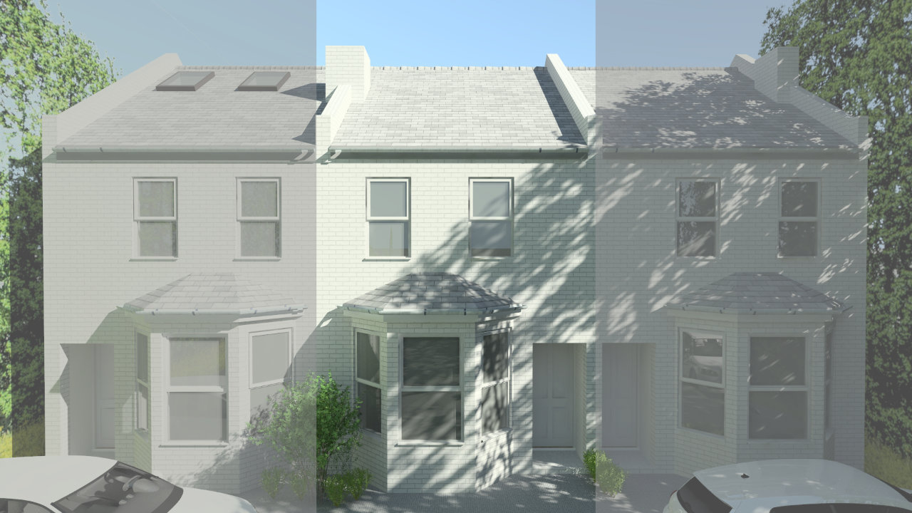Residence in Teddington, London – 3D Modelling & Rendering of Front Elevation Existing – Designed by Stella Kordista RIBA and ARB Architect Residence in Teddington, London - 3D Modelling & Rendering of Front Elevation Existing - Designed by Stella Kordista RIBA and ARB Architect
