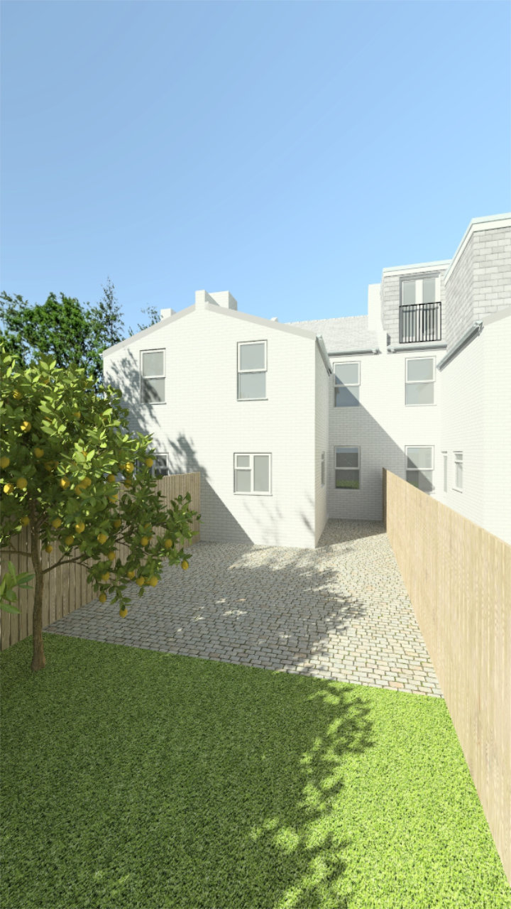 Residence in Teddington, London - 3D Modelling & Rendering of Rear Elevation Existing view 2 - Designed by Stella Kordista RIBA and ARB Architect