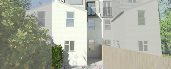 Residence in Teddington, London - 3D Modelling & Rendering of Rear Elevation Proposed - Designed by Stella Kordista RIBA and ARB Architect
