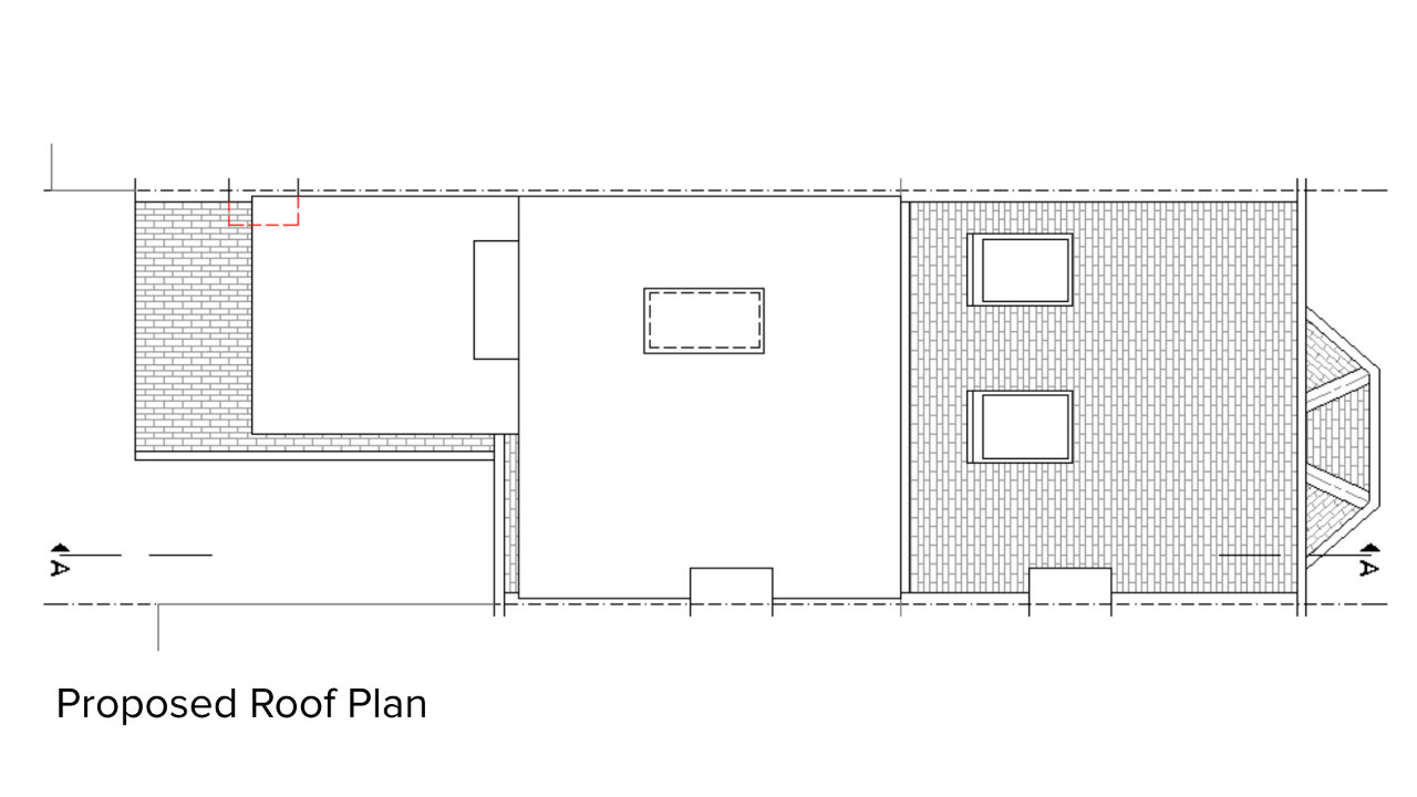 Residence in Teddington, London – Architectural Drawings Proposed Roof Plan – Designed by Stella Kordista RIBA and ARB Architect Residence in Teddington, London - Architectural Drawings Proposed Roof Plan - Designed by Stella Kordista RIBA and ARB Architect
