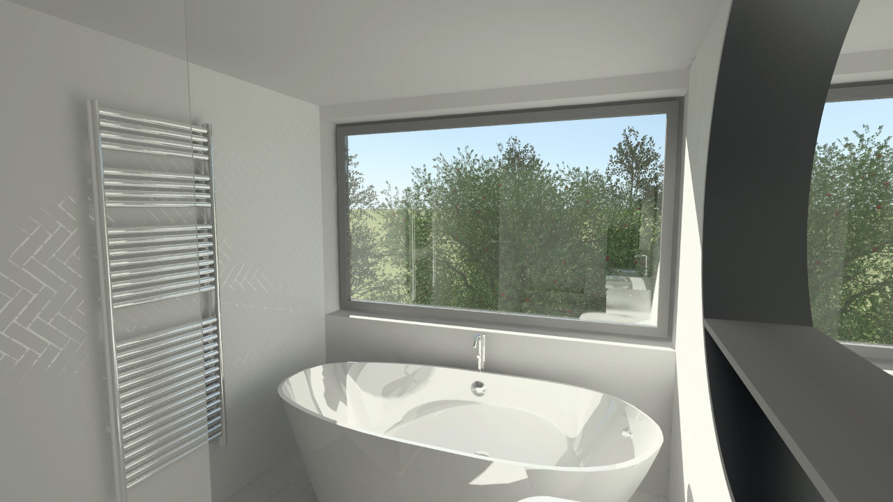 Residence in Teddington, London – 3D Modelling & Rendering of Proposed Interior Second Floor En Suite View 1 – Designed by Stella Kordista RIBA and ARB Architect Residence in Teddington, London - 3D Modelling & Rendering of Proposed Interior Second Floor En Suite View 1 - Designed by Stella Kordista RIBA and ARB Architect